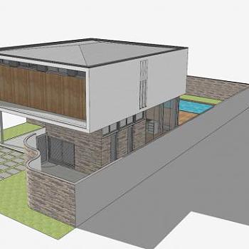 现代建筑当代房子SU模型下载_sketchup草图大师SKP模型