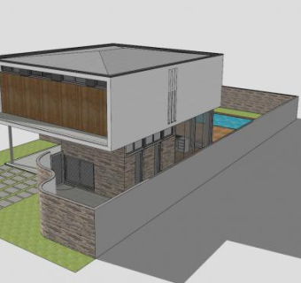 现代建筑当代房子SU模型下载_sketchup草图大师SKP模型