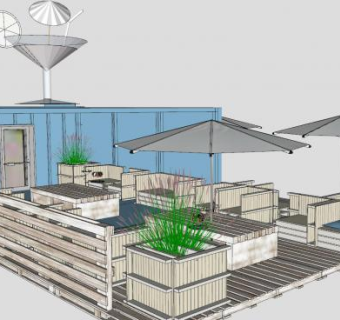 漂亮海滨别墅建筑SU模型下载_sketchup草图大师SKP模型