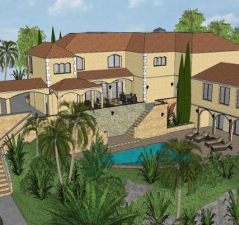 山边别墅建筑SU模型下载_sketchup草图大师SKP模型