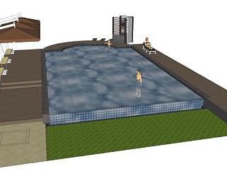 苏梅岛泳池设计SU模型下载_sketchup草图大师SKP模型