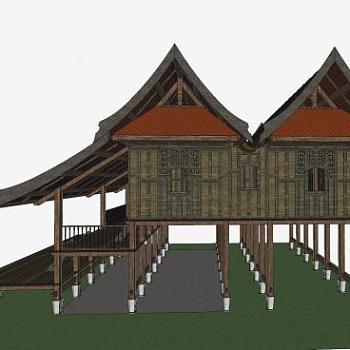 雄鹿<em>房子</em>建筑SU模型下载_sketchup草图大师SKP模型