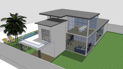 现代房子别墅建筑户外住宅SU模型下载_sketchup草图大师SKP模型