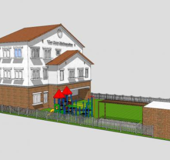 流幼儿园教育建筑SU模型下载_sketchup草图大师SKP模型