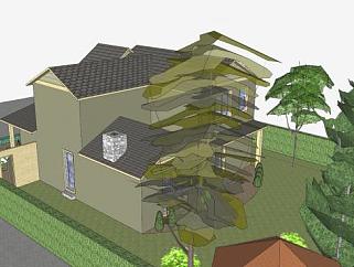 加拿大标准住宅建筑SU模型下载_sketchup草图大师SKP模型