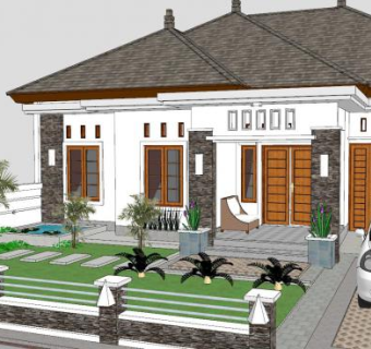 坦普尔家别墅建筑SU模型下载_sketchup草图大师SKP模型