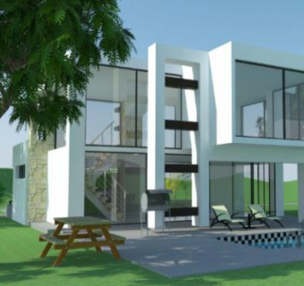 现代房子双层建筑SU模型下载_sketchup草图大师SKP模型