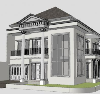 经典房子住宅SU模型下载_sketchup草图大师SKP模型