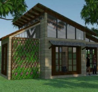 现代小屋建筑SU模型下载_sketchup草图大师SKP模型