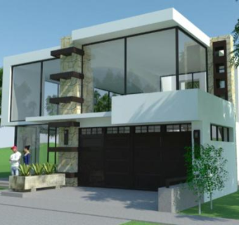 现代简约主义住宅建筑SU模型下载_sketchup草图大师SKP模型