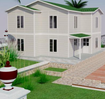 简约风格户外别墅SU模型下载_sketchup草图大师SKP模型