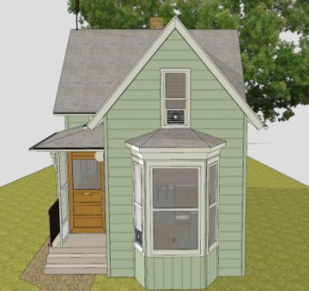韦恩堡住宅建筑SU模型下载_sketchup草图大师SKP模型