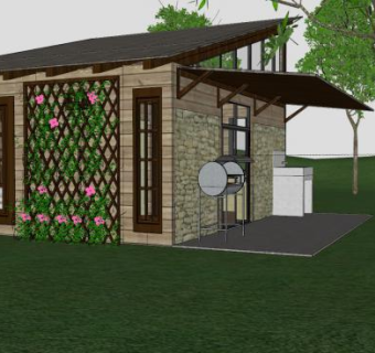 现代建筑景观房子SU模型下载_sketchup草图大师SKP模型
