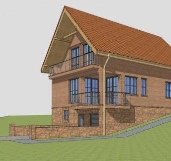 木屋房子建筑别墅SU模型下载_sketchup草图大师SKP模型