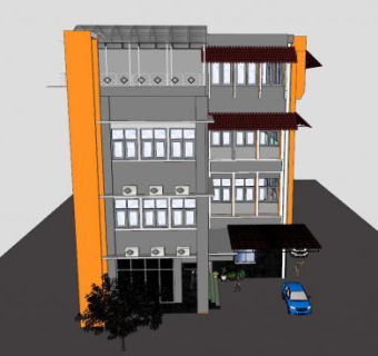 外税办公室建筑SU模型下载_sketchup草图大师SKP模型