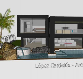 水晶屋别墅建筑SU模型下载_sketchup草图大师SKP模型