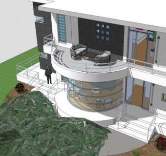 法式住宅别墅SU模型下载_sketchup草图大师SKP模型