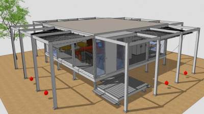 沃克宾馆别墅建筑SU模型下载_sketchup草图大师SKP模型