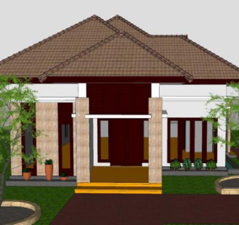 简单房子别墅SU模型下载_sketchup草图大师SKP模型