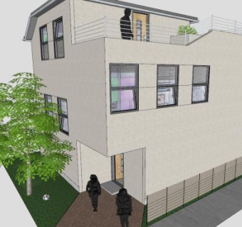 郊区小别墅建筑SU模型下载_sketchup草图大师SKP模型