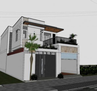 住宅房子别墅建筑SU模型下载_sketchup草图大师SKP模型