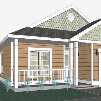 简约户外别墅建筑SU模型下载_sketchup草图大师SKP模型