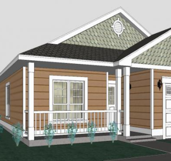 简约户外别墅建筑SU模型下载_sketchup草图大师SKP模型