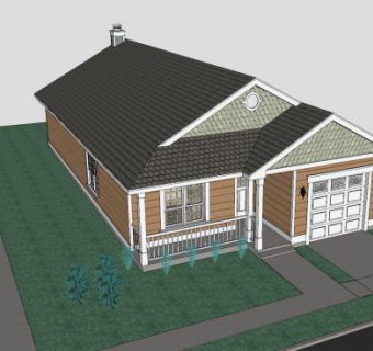 老式房子建筑SU模型下载_sketchup草图大师SKP模型