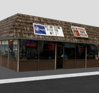 比萨餐厅店SU模型下载_sketchup草图大师SKP模型