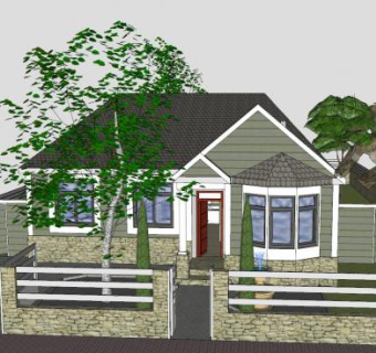 经典别墅建筑SU模型下载_sketchup草图大师SKP模型