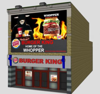 汉堡王商店建筑SU模型下载_sketchup草图大师SKP模型