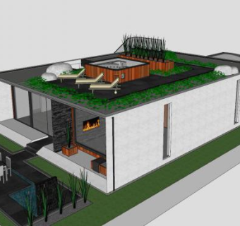 立体别墅建筑SU模型下载_sketchup草图大师SKP模型