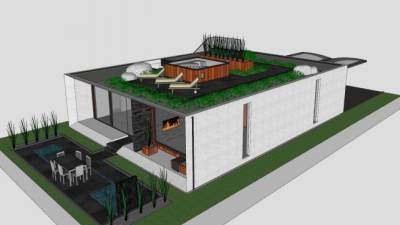 立体别墅建筑SU模型下载_sketchup草图大师SKP模型