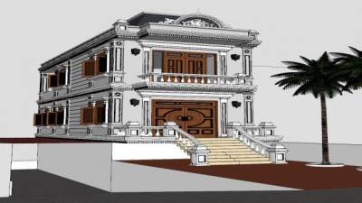 房子家庭住宅SU模型下载_sketchup草图大师SKP模型