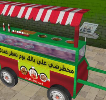 阿拉伯移动小吃店SU模型下载_sketchup草图大师SKP模型