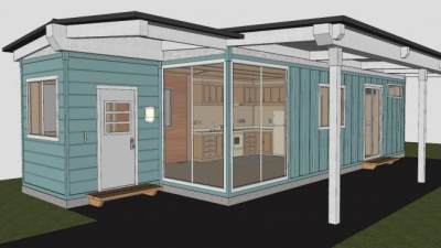 集装箱房屋休闲建筑SU模型下载_sketchup草图大师SKP模型