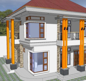 极简公寓别墅SU模型下载_sketchup草图大师SKP模型