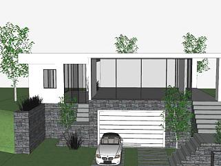 现代房子住宅公寓SU模型下载_sketchup草图大师SKP模型