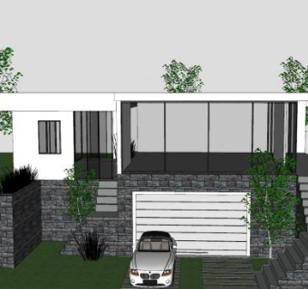 现代房子住宅公寓SU模型下载_sketchup草图大师SKP模型