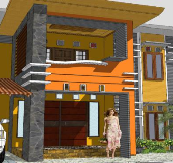 现代乡村房子别墅SU模型下载_sketchup草图大师SKP模型