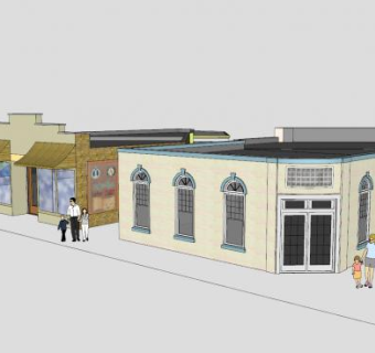 购物区购物中心商店SU模型下载_sketchup草图大师SKP模型