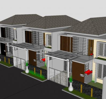 极简房子建筑SU模型下载_sketchup草图大师SKP模型