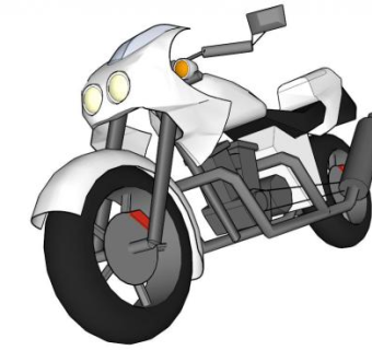 白色的摩托车SU模型_su模型下载 草图大师模型_SKP模型