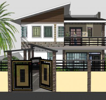 现代之家公寓建筑SU模型下载_sketchup草图大师SKP模型