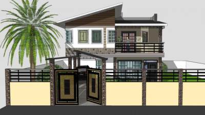 现代之家公寓建筑SU模型下载_sketchup草图大师SKP模型