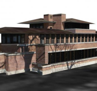 现代欧式罗比住宅SU模型下载_sketchup草图大师SKP模型