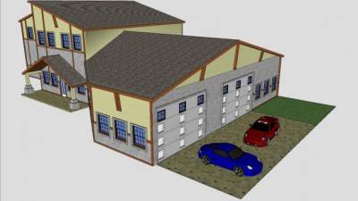 新房屋建筑设计SU模型下载_sketchup草图大师SKP模型