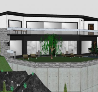 山谷别墅房子建筑SU模型下载_sketchup草图大师SKP模型