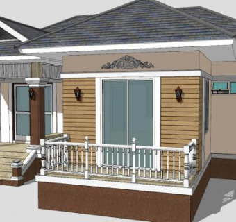 现代小型别墅建筑SU模型下载_sketchup草图大师SKP模型