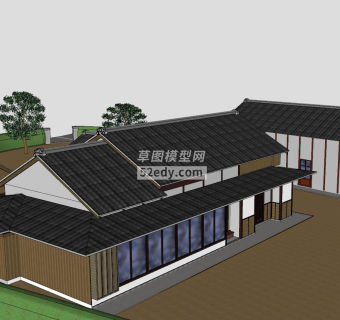 日本旧农舍别墅SU模型下载_sketchup草图大师SKP模型